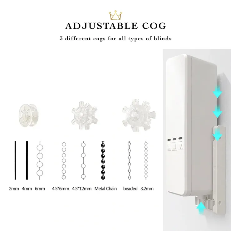 MC08 Smart Electric Blinds Motor就配有多種規格的拉繩與珠鍊