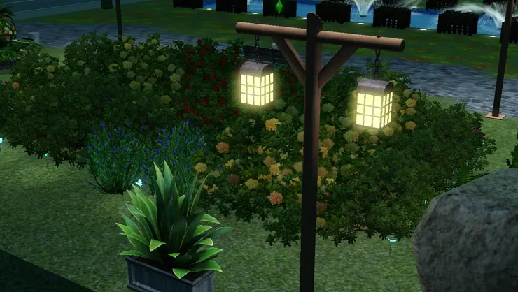 公園的邊緣也有安裝街燈，照亮暗處。