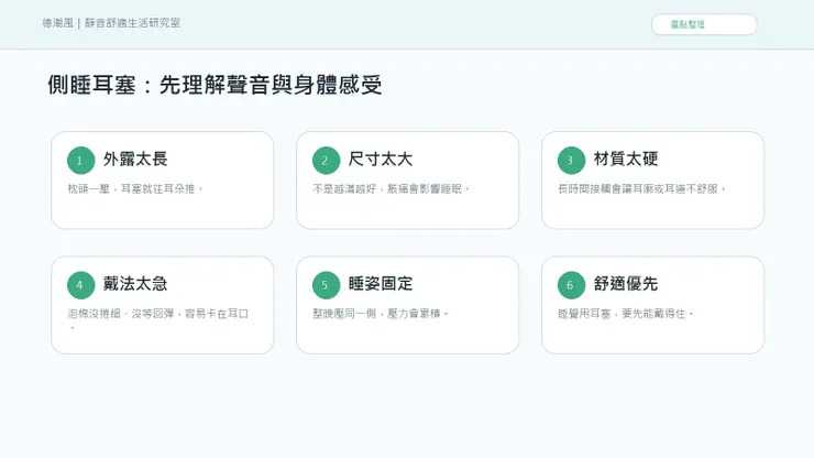 側睡戴耳塞會痛？選錯尺寸比噪音更折磨 的聲音與情緒地圖