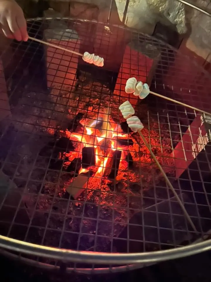 晚上可自費烤棉花糖,天氣好也有露天電影,按照飯店安排