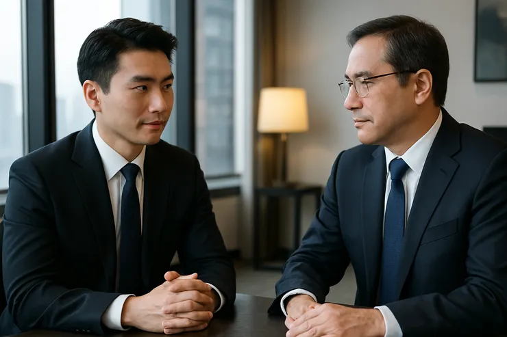 許多企業主與候選人對坐交談，看似氣氛良好、對答得體，卻往往忽略了真正該問的問題與該觀察的細節。（圖/ChatGPT）