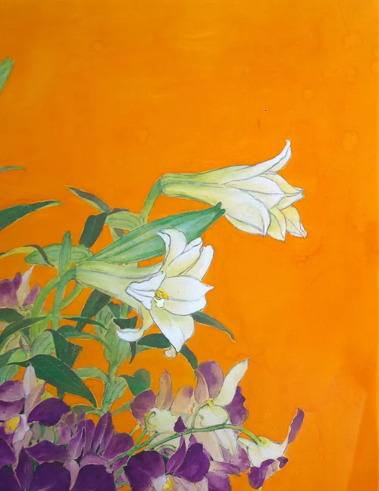 〈歲朝清供〉局部－百合