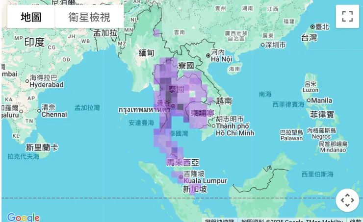 明明記載泰國的分佈很多