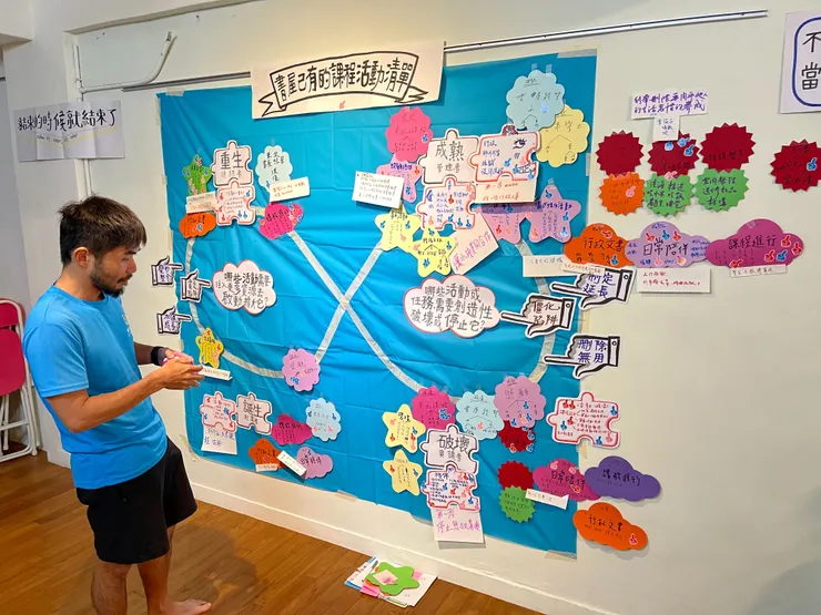 「生態循環規劃」分類成四大階段：誕生、成熟、創造性破壞、重生。並張貼在牆面上供全班展示彼此的產出。