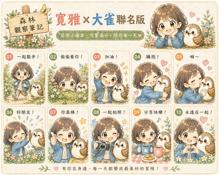 圖07 大雀還跟我聯名生成一套可愛貼圖_ChatGPT Image