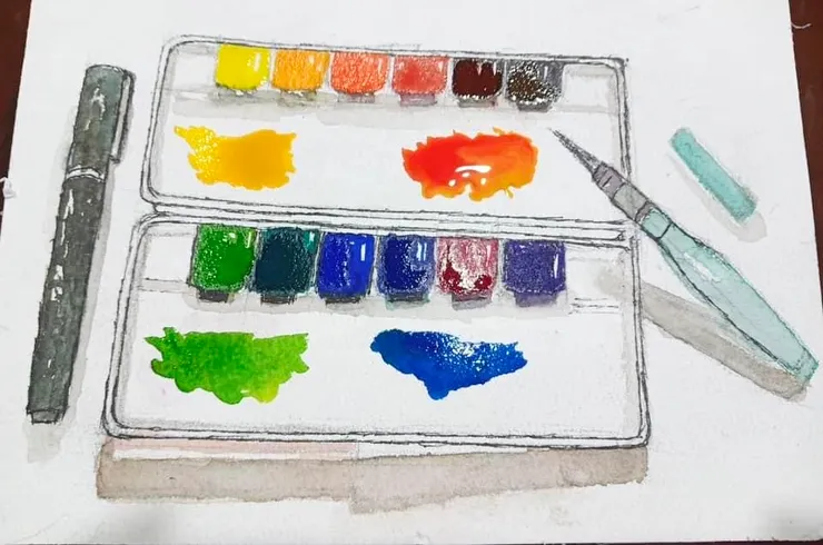 媽媽栩栩如生的畫作「調色盤」