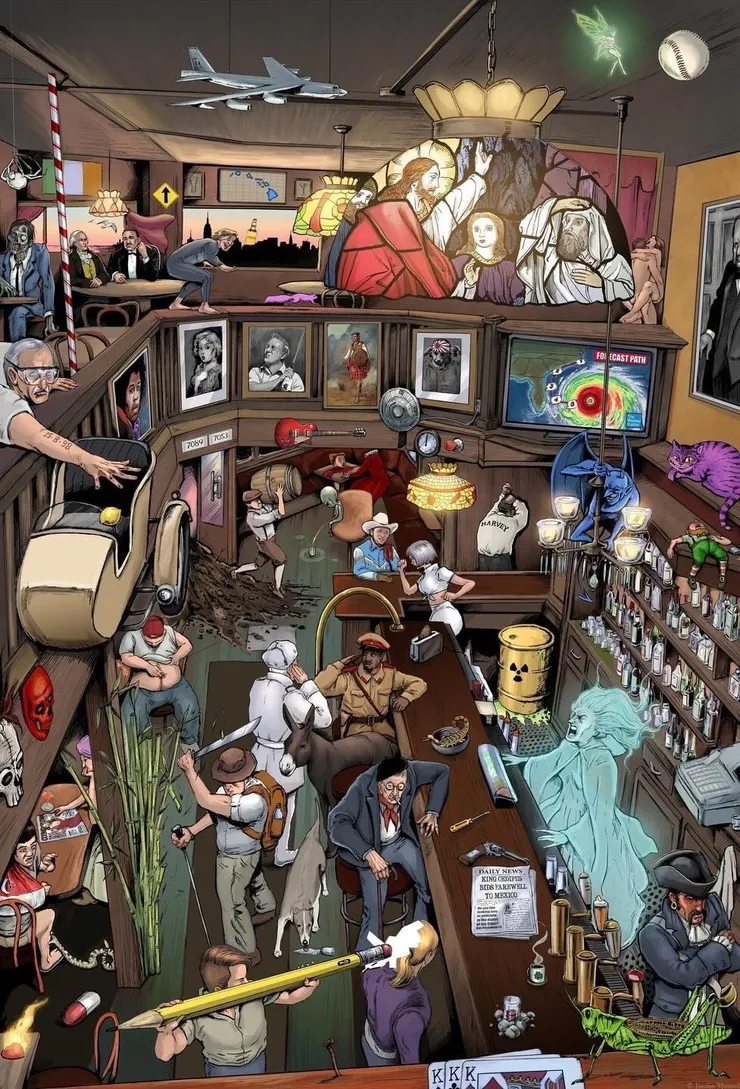 我真的覺得這圖很酷,據說有70杯調酒。歡迎大家一起找看看裡面有哪些調酒!