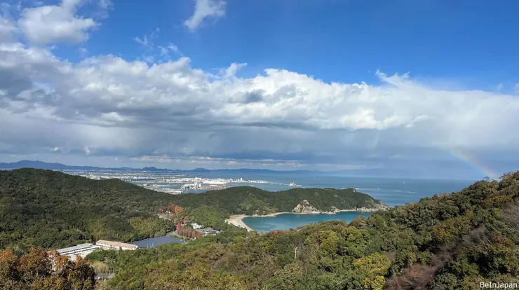 展望和歌山灣風景（看到右側的彩虹了嗎？）