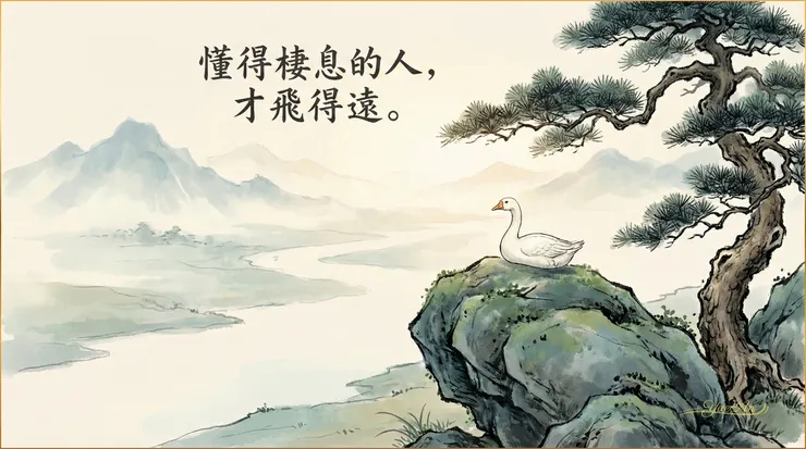 圖說｜ 暫停不是停滯，而是在幫大腦從「反芻／預演」的待機循環，慢慢切回「當下感官」與可恢復的節奏。這類自我指涉的腦內運轉，研究中常與 DMN（預設模式網絡）活動相關；但人的焦慮與反芻通常是多重系統共同作用，不是單一腦區造成。