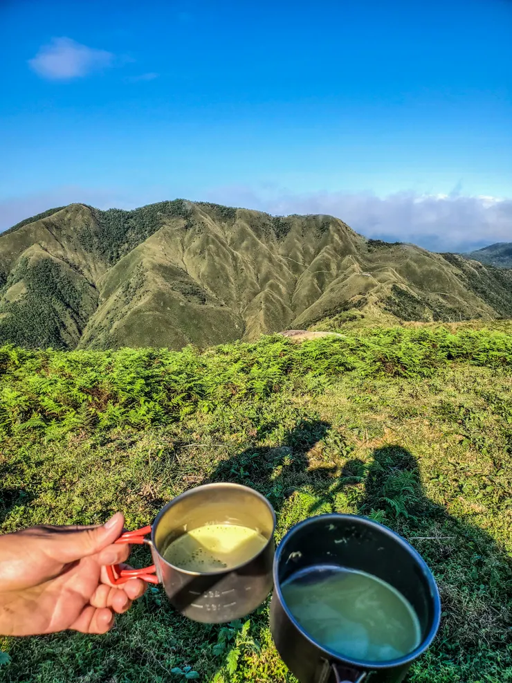 阿鵝應景的抺茶和抺茶山