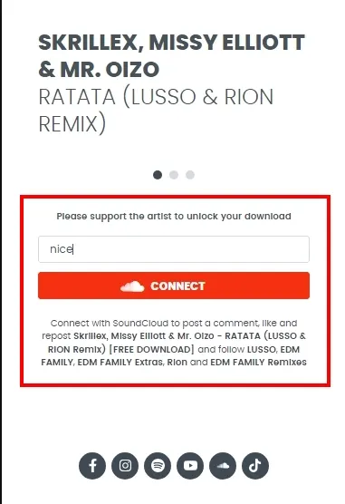 在框框處留言並CONNECT(連結)你的Soundcloud帳戶(要註冊唷)