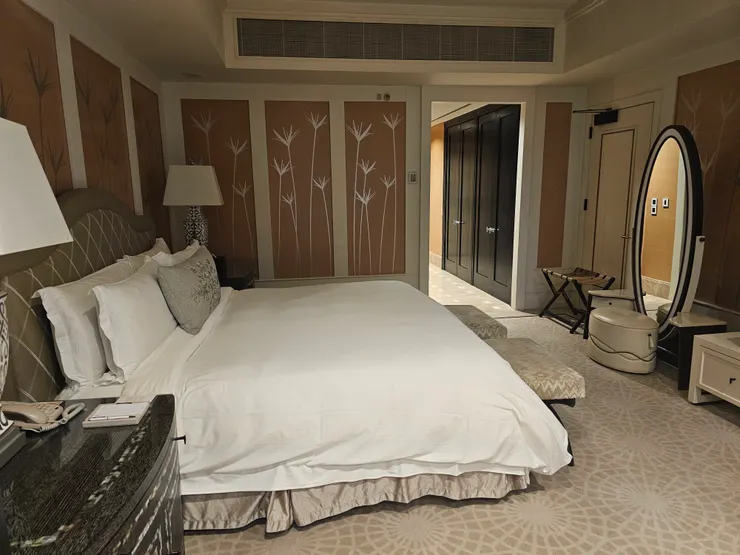 房間壁紙是古埃及的莎草，用來製作莎草紙的植物