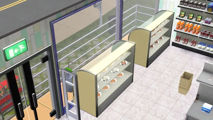 建造和設計這家店的時候我回想和構思了很久，到底一家便利店有多少個窗戶/櫥窗？但我記憶中便利店的櫥窗都是封著的，所以不安裝太多，善用牆面貨架算了。