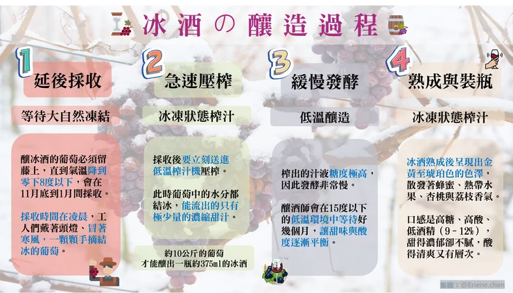 冰酒的釀造過程說明圖