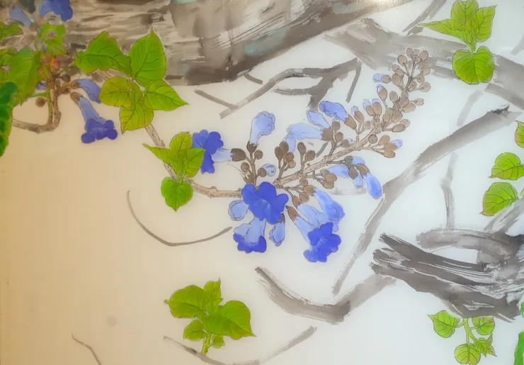  〈春律─向林玉山老師致敬／三月之晨〉局部－泡桐