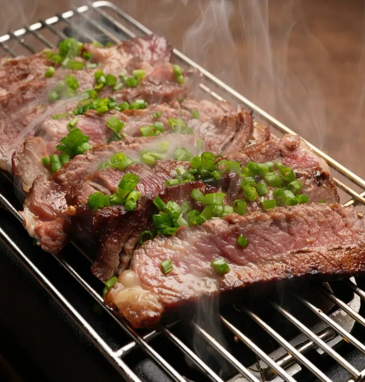 燒烤和牛肉汁滿溢，會讓人感動到想發一則帶有眼淚特效的限時動態。圖/123RF圖庫