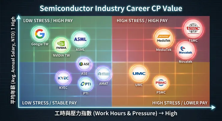 半導體年薪vs工時象限圖