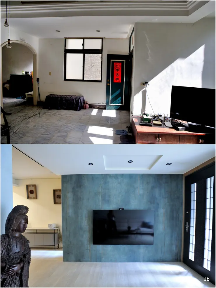 大破大立！一樓客廳北面，上昔下今。