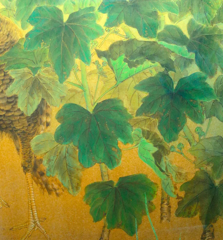 〈夏日閑庭〉局部－蜀葵