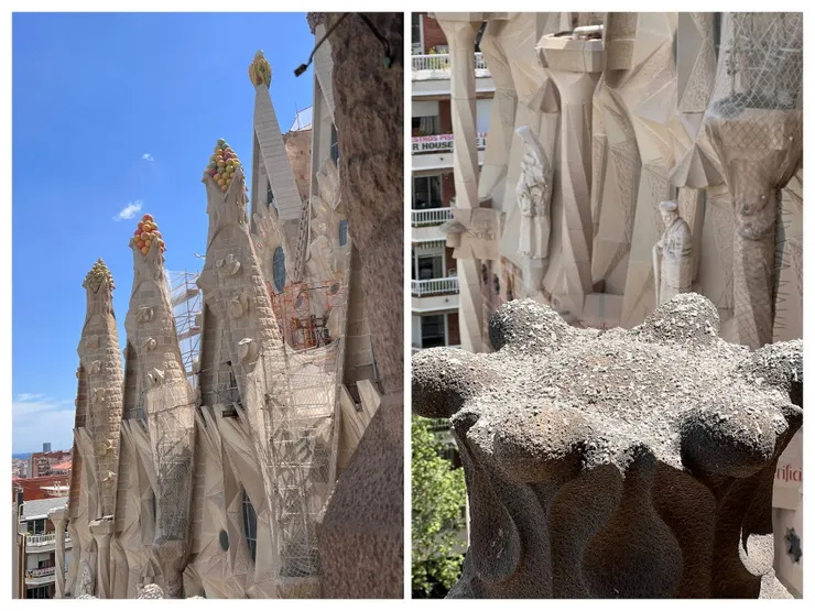 植物雕塑和宗教故事人物雕塑