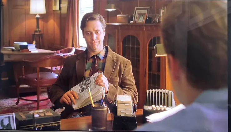  《美麗的境界》（A Beautiful Mind)劇照(李建崑翻拍於客廳電影院)