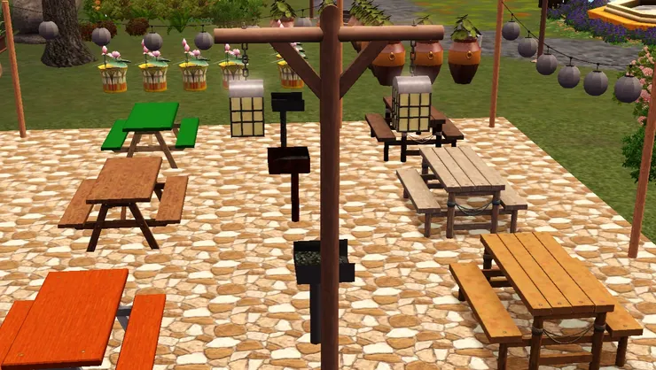 雖然桌椅比燒烤爐多，但還是夠用的。