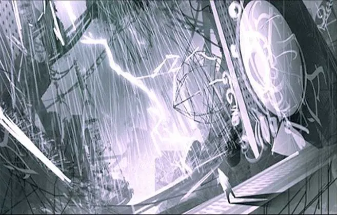 雷電轟鳴的神祕城市，彷彿是《魔吉拉面具》中的時鐘鎮，停留在時光隙縫中的黑白記憶