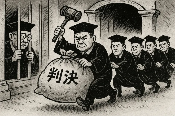 《院論》偷渡判決:五位大法官的憲法法庭(圖:使用AI工具生成)