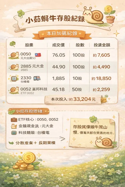 🐌 3/10小茹存股紀錄