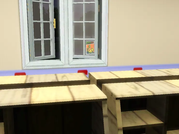 這房間也有窗，對著停車場。