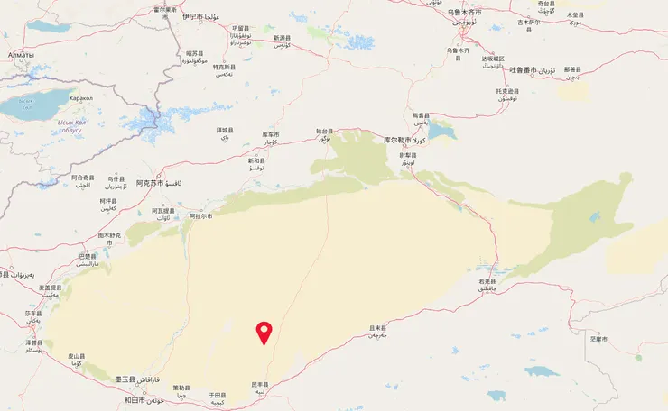 尼雅遺址位置 |&nbsp;Open Street Map