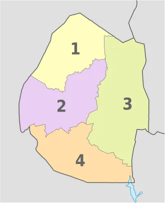 圖片取自維基百科｜首都姆巴巴內市位於①
