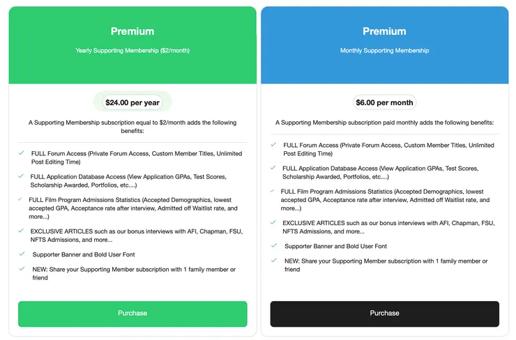 Film School.org  2025費率標準