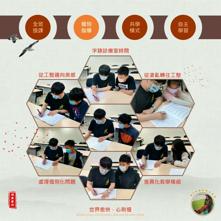 高雄兒童硬筆書法班【寒假班】個別指導之教學剪影(林冠傑,2023)