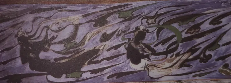 莫高窟427窟飛天圖(局部，隋代)
