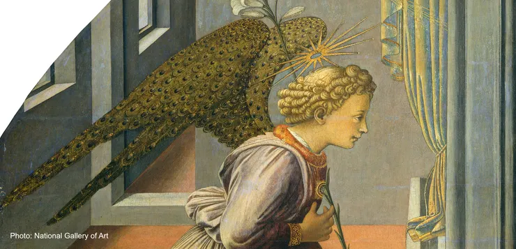 The Annunciation (detail). By Fra Filippo Lippi. c. 1435/1440. National Gallery of Art. US.