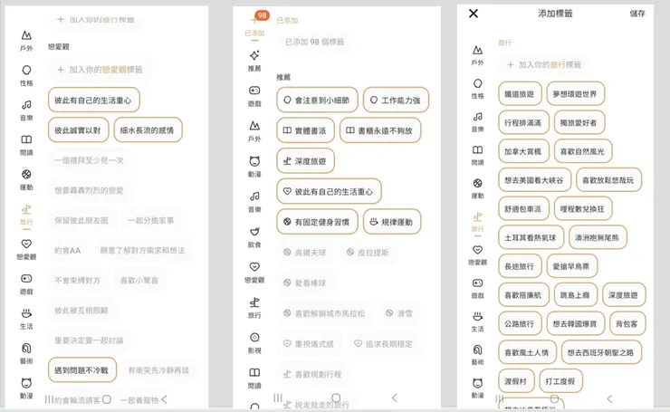 不同標籤範例