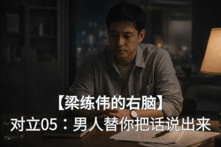 梁练伟夜里独坐书桌前沉默思考