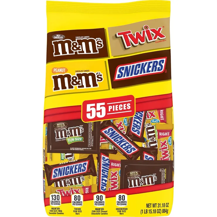原味 M&M, 花生 M&M, Snickers, Twix 四小天王