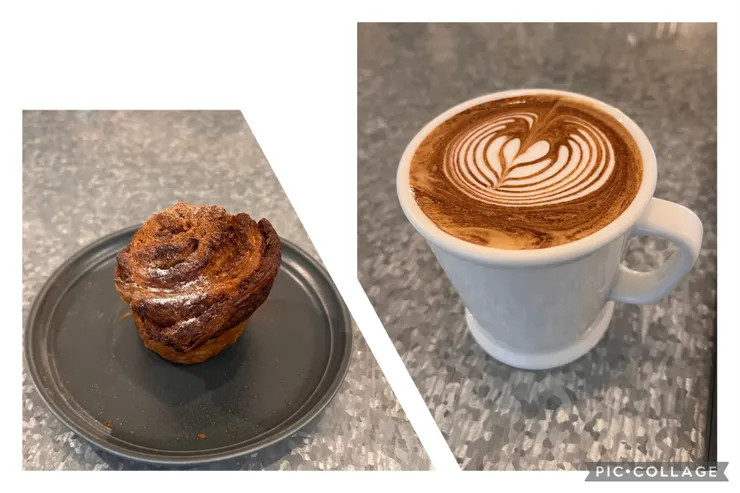 肉桂捲、蜂蜜拿鐵。