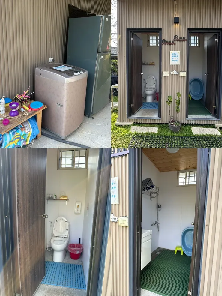 浴廁乾淨明亮，兩帳使用1組 (備有洗衣機，僅能脫水)。