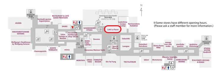 LUCUA OSAKA官網提供的地圖資訊