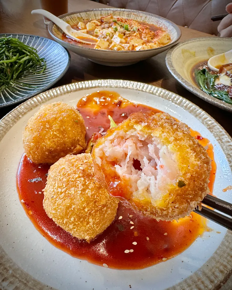 內層滿滿的蝦肉