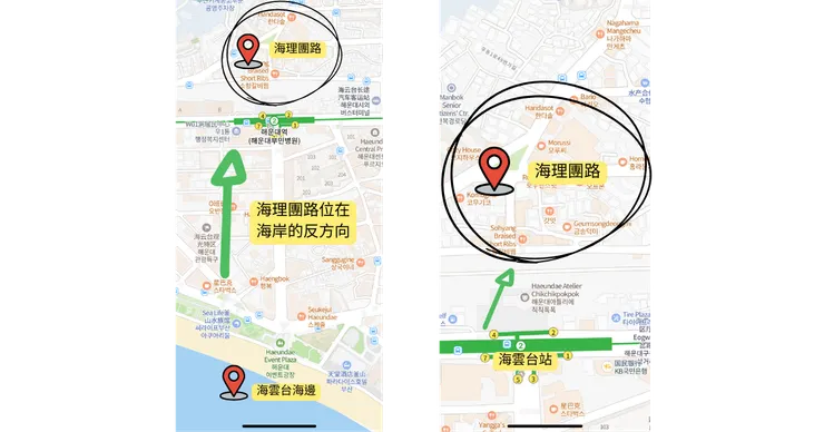 海里團路就位在海雲台站後側