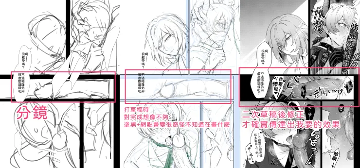 很明顯畫的時候腦袋沒在動