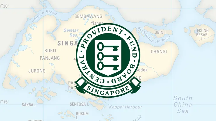 CPF logo 中的三把鑰匙代表：員工、雇主、政府。