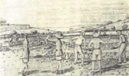 白河俘虜收容所的勞動狀況。鐘淑敏供圖