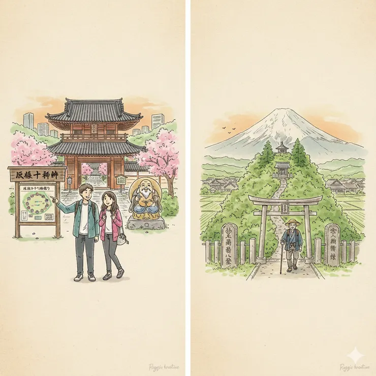 板橋七福神  Itabashi Seven Lucky Gods｜ 富士塚 Fuji-zuka mounds in Itabashi Ward