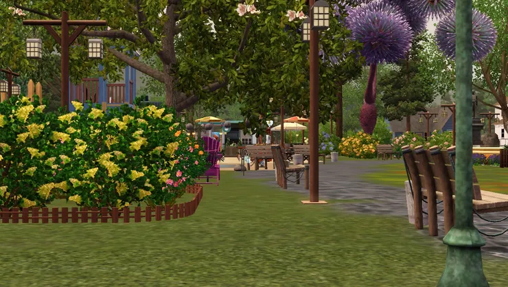 繁花處處，綠樹成蔭。可是這裏不能走，請走石路。