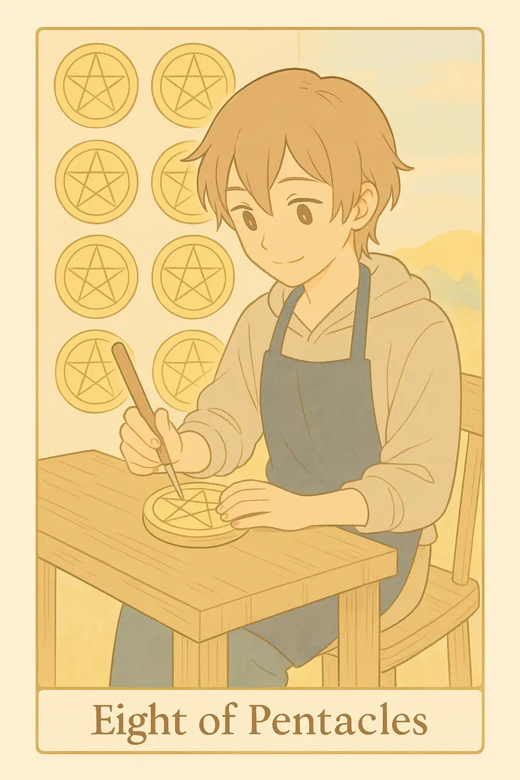 錢幣8（Eight of Pentacles）